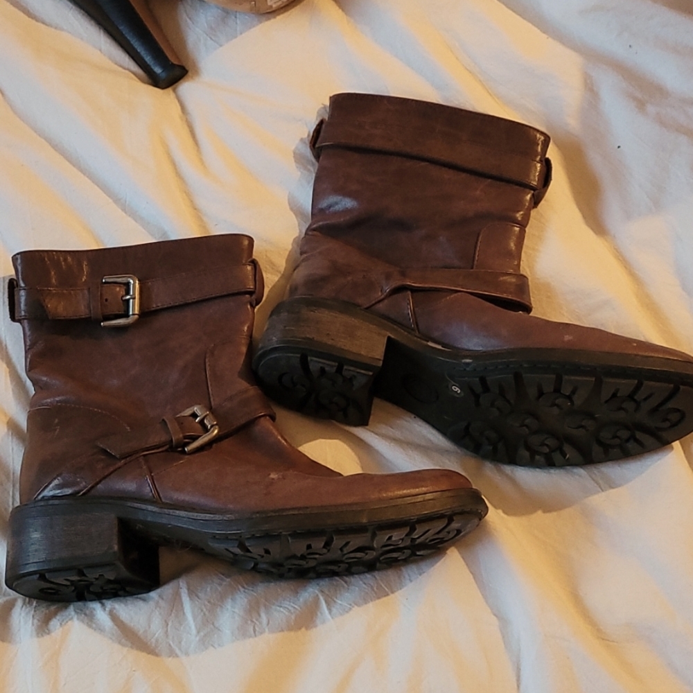 Aquatalia brown buckled booties